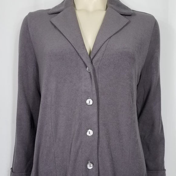 Gray Mother of Pearl button up cardigan jacket PS